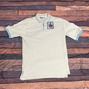Britannia Men's Striped Beige Polo New Shirt 100% Cotton Short Sleeve